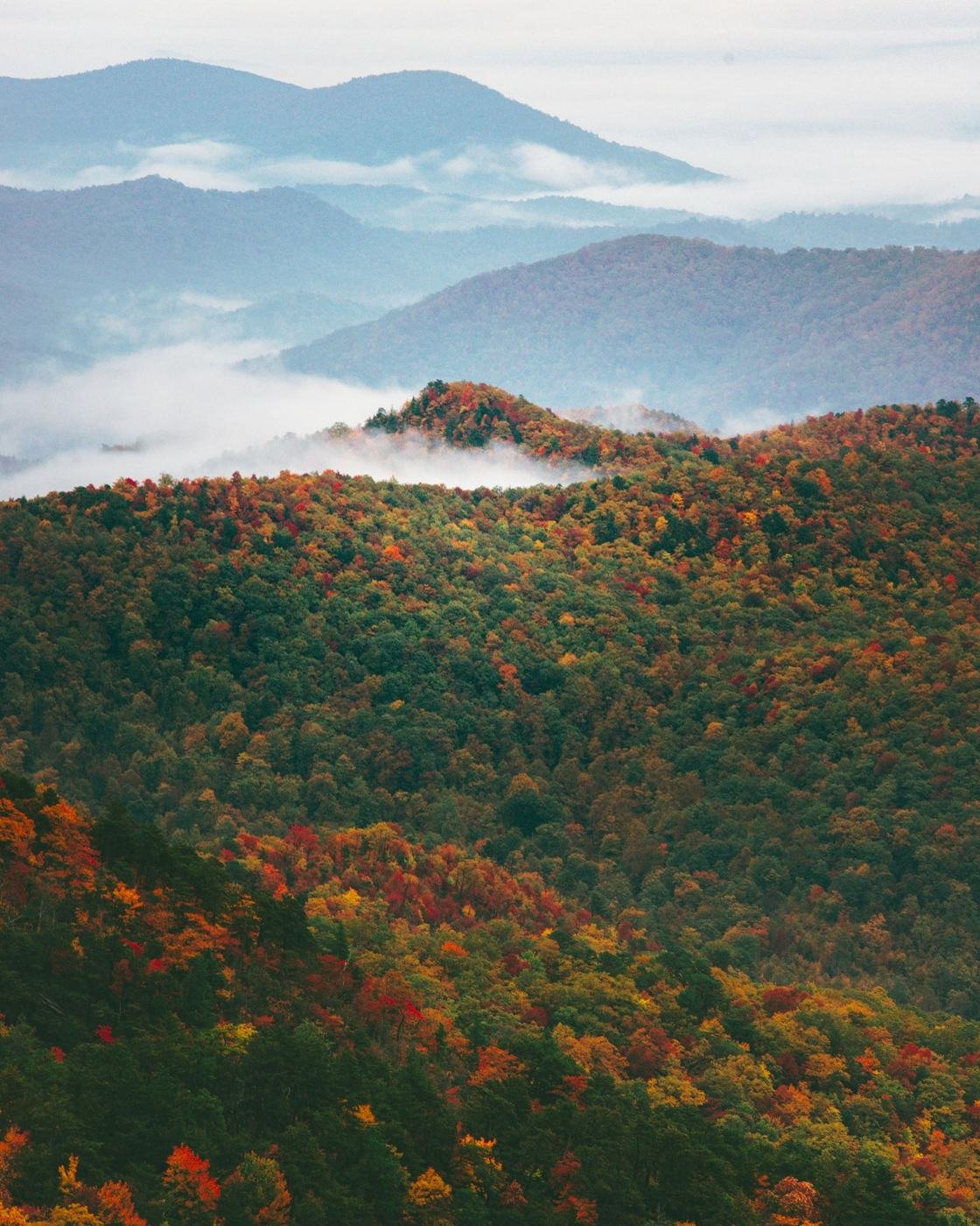 The Blue Ridge mountains in autumn